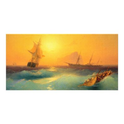 American Shipping Off the Rock of Gibraltar 1873 Photo Card by TheArts