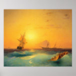 American Shipping Off the Rock of Gibraltar 1873 Print