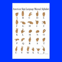 American Sign Language ASL Alphabet Poster