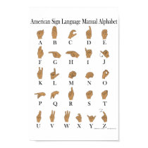 American Sign Language ASL Alphabet Poster posters