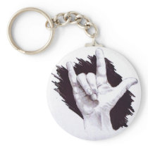 AMERICAN SIGN LANGUAGE I LOVE YOU KEY CHAIN