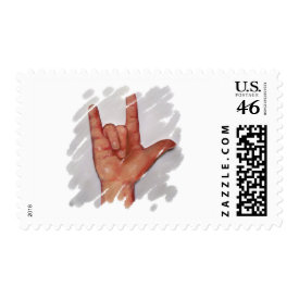 AMERICAN SIGN LANGUAGE I LOVE YOU stamp