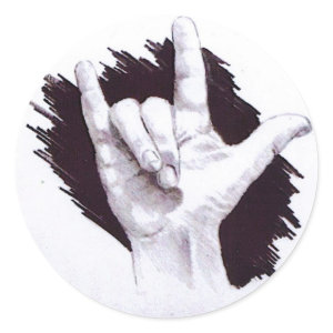 AMERICAN SIGN LANGUAGE I LOVE YOU sticker