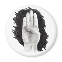 AMERICAN SIGN LANGUAGE LETTER "B" magnets by joyart AMERICAN SIGN LANGUAGE LETTER "B" magnets
