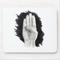 AMERICAN SIGN LANGUAGE LETTER "B" mousepads by joyart AMERICAN SIGN LANGUAGE LETTER "B" mousepads