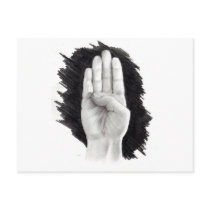 AMERICAN SIGN LANGUAGE LETTER "B" postcards by joyart AMERICAN SIGN LANGUAGE LETTER "B" postcards