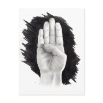 AMERICAN SIGN LANGUAGE LETTER "B" postcards by joyart AMERICAN SIGN LANGUAGE LETTER "B" postcards