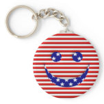 American Smiley Face Keychains