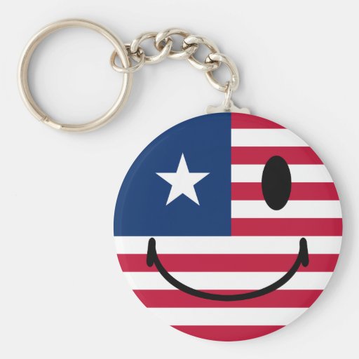 American Smiley Keychain