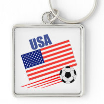 American Soccer Team Key Chain