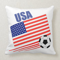 American Soccer Team Throw Pillows