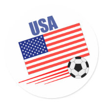 American Soccer Team Round Sticker sticker