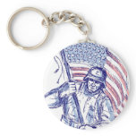 american soldier military serviceman flag key chain