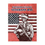 American soldier military serviceman hero flag postcard