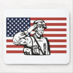 american soldier military serviceman mouse pad