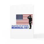 American soldier salute flag memorial day card
