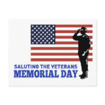 American soldier salute flag memorial day postcard