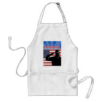 American soldier salute flag patriot day apron