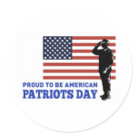 American soldier salute flag patriot day sticker