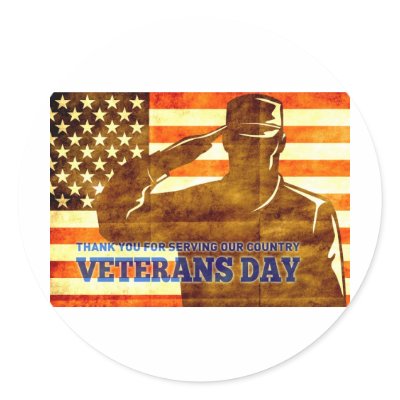 American soldier salute flag veterans day sticker by vintageposters101