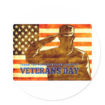 American soldier salute flag veterans day stickers