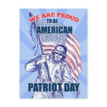 American soldier serviceman carrying flag postcards