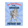 American soldier serviceman carrying flag postcard