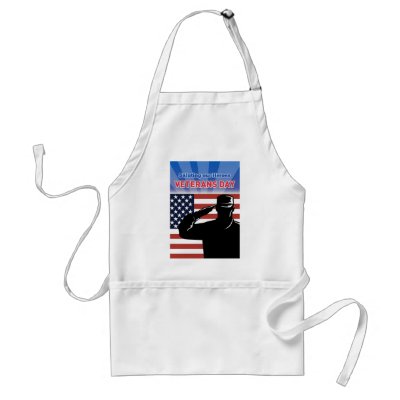 American soldier serviceman veteran saluting flag apron by vintageposters101