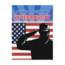 American soldier serviceman veteran saluting flag postcards