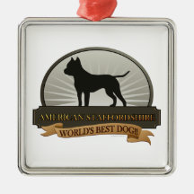 American Staffordshire Christmas Ornament