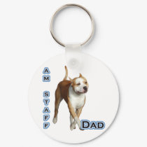 American Staffordshire Dad 4 - Keychain