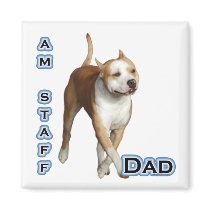 American Staffordshire Dad 4 - Magnet by GreyWolfCreation American Staffordshire Dad 4 - Magnet
