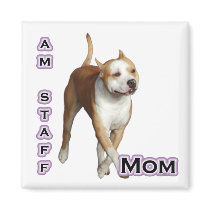 American Staffordshire Mom 4 - Magnet by GreyWolfCreation American Staffordshire Mom 4 - Magnet