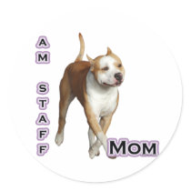 American Staffordshire Mom 4 - Sticker