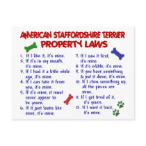 AMERICAN STAFFORDSHIRE Property Laws 2 Postcard