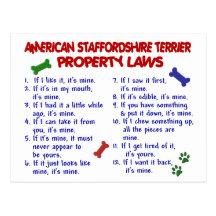 AMERICAN STAFFORDSHIRE Property Laws 2 Postcard