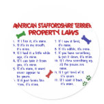 AMERICAN STAFFORDSHIRE Property Laws 2 Stickers