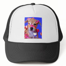 American Staffordshire Terrier Boxer Mix Puppy Dog Trucker Hat
