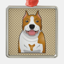 American Staffordshire Terrier Cartoon Christmas Ornament