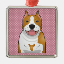 American Staffordshire Terrier Cartoon Ornaments
