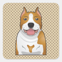 American Staffordshire Terrier Cartoon Sticker