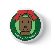 American Staffordshire Terrier Christmas Pins