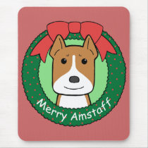 American Staffordshire Terrier Christmas Mouse Mat