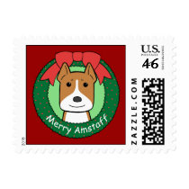 American Staffordshire Terrier Christmas Stamp