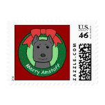 American Staffordshire Terrier Christmas Postage Stamp