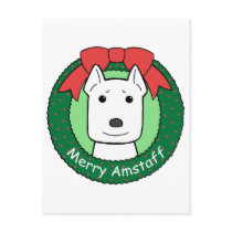 American Staffordshire Terrier Christmas postcards