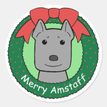 American Staffordshire Terrier Christmas Stickers
