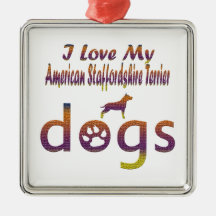 American Staffordshire Terrier designs Christmas Tree Ornament
