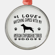 American Staffordshire Terrier designs Christmas Ornaments