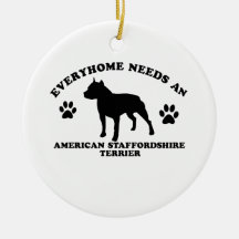 American Staffordshire Terrier Designs Ornaments